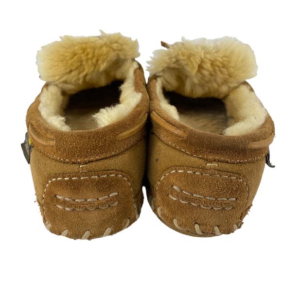 Women's L.L. BEAN Size 8 Medium Shearling Lined Suede Slippers Moccasins Loafers - Picture 2 of 14
